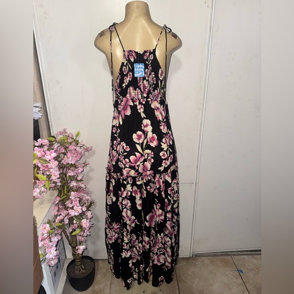 Free People Black and Pink Floral Maxi Dress - Picture 9 of 15